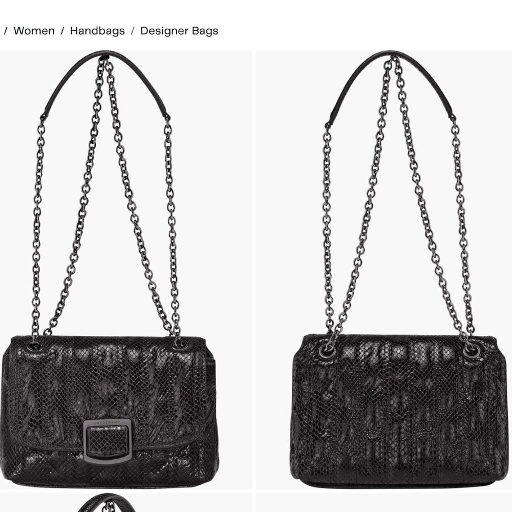 NWT Longchamp Leather Snakeskin Embossed Convertible Shoulder Bag